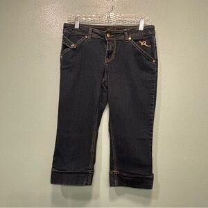⭐️ 3/$21 ⭐️ Rocawear Dark Ankle Cropped Cuffed Jeans Size 9​